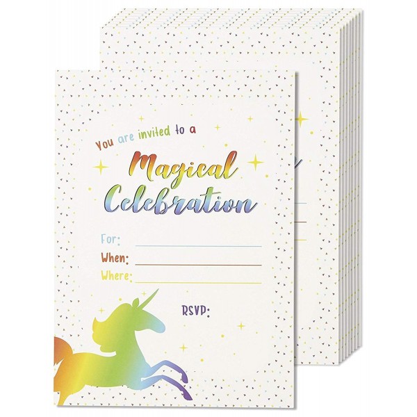 Unicorn Party Invitations Fill Envelopes