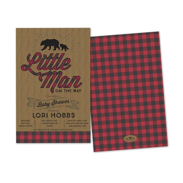 Buffalo Plaid Personalized Shower Invitations