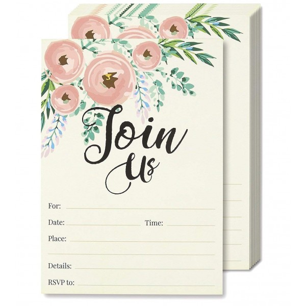 Watercolor Join Invitation Cards Fill