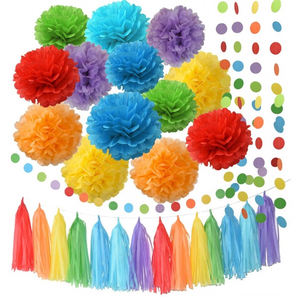 Rainbow Birthday Decorations Party Supplies