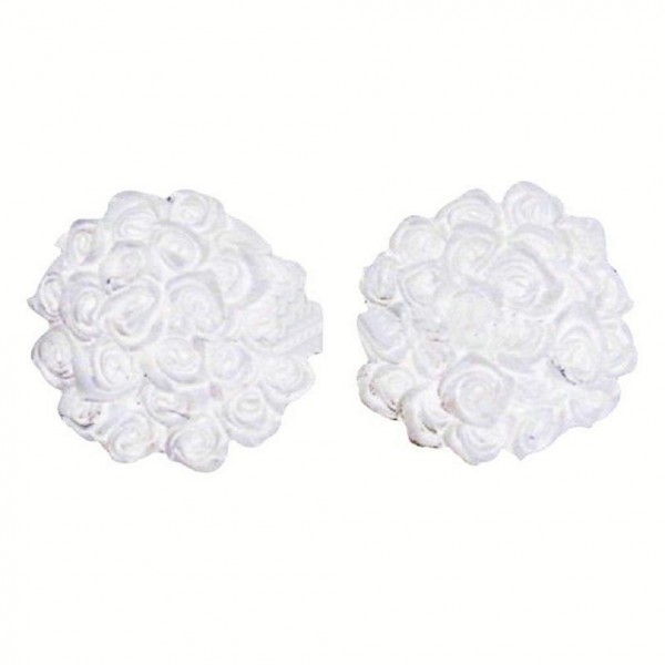 Womens White Bouquet Pasties Round