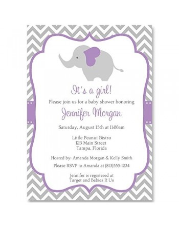 Elephant Invitations Chevron Personalized Envelopes