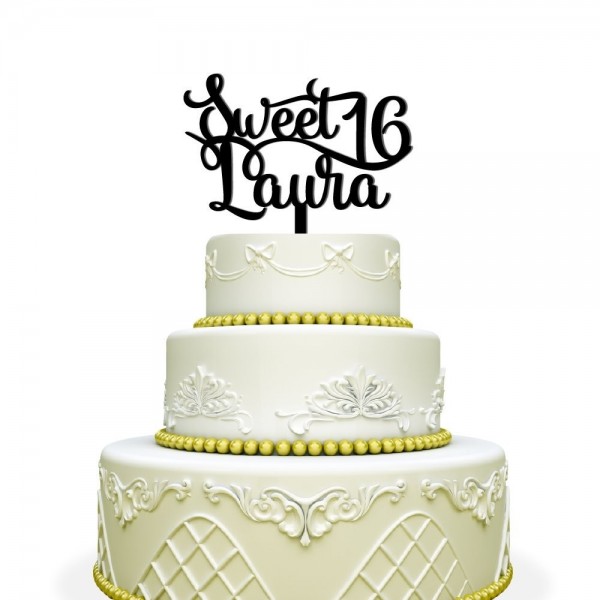 Personalized Sweet Topper Birthday Black