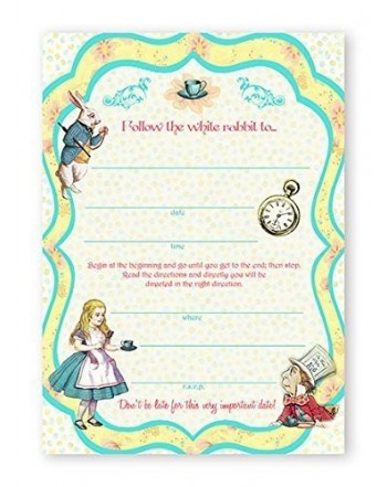 Alice Wonderland 10 Invitations Envelopes
