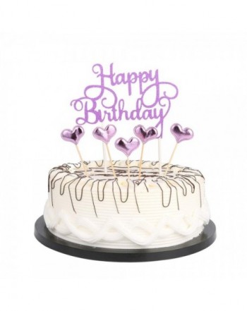 Purple Birthday Toppers letters birthday