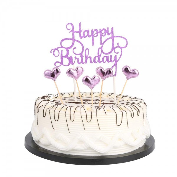 Purple Birthday Toppers letters birthday