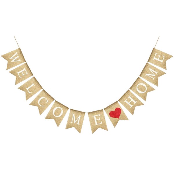 Welcome Home Banner Burlap Sign Welcome Home Banner Burlap Sign