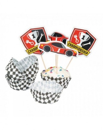 Race Birthday Cupcake Wrappers Picks