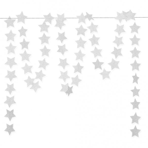 Glitter Silver Paper Hanging Garland