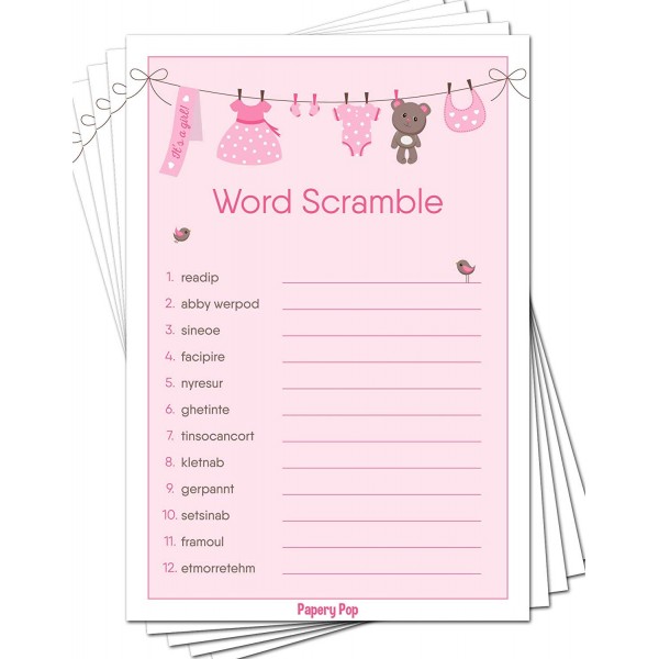 Baby Word Scramble Game Cards