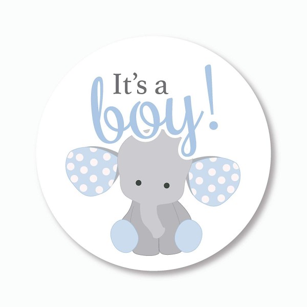 60 Elephant Shower Envelope Stickers