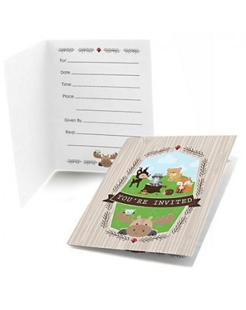 Woodland Creatures Shower Birthday Invitations