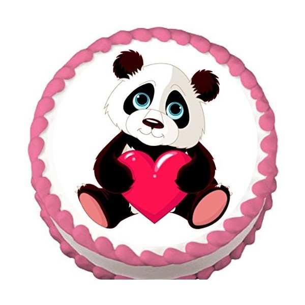 Panda Birthday Valentine Edible Topper