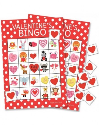 DISTINCTIVS Valentines Bingo Game Kids