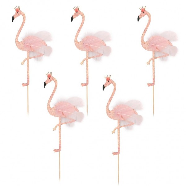 Homyl Tropical Flamingo Toppers Decoration