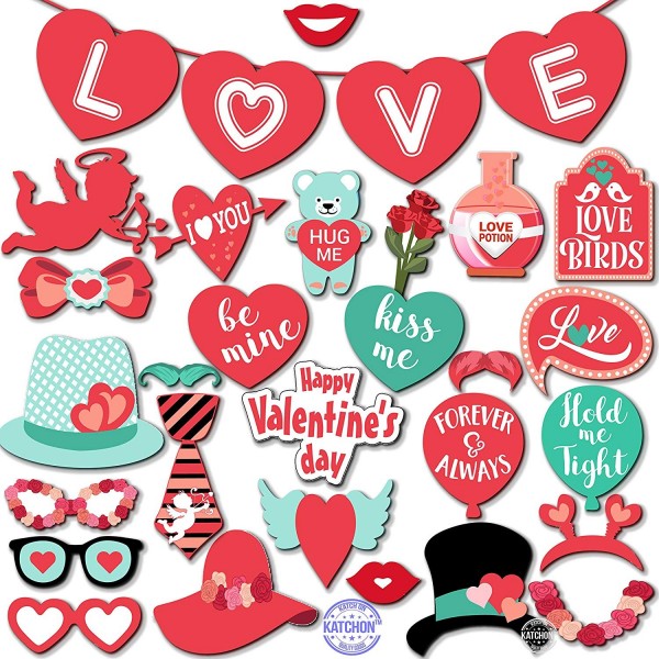 Valentines Photo Props Banner Decorations