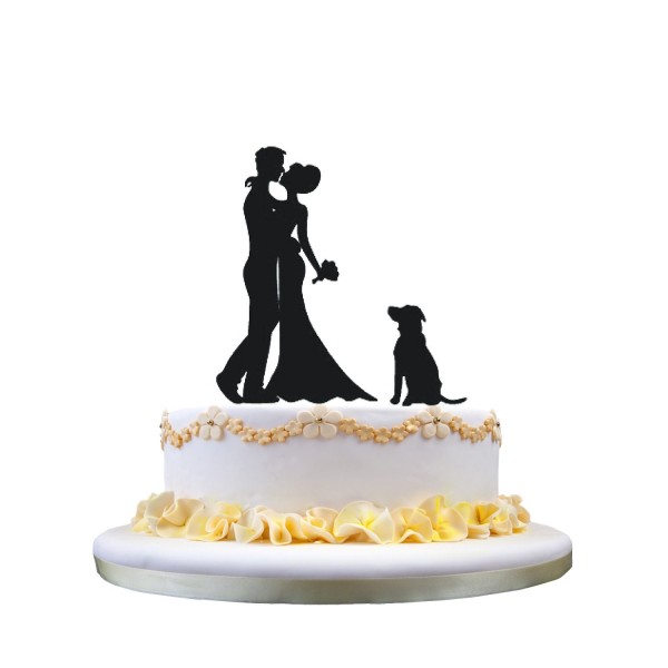 Bride Groom Silhouette Wedding Topper