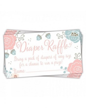 Charming Floral Diaper Raffle Tickets